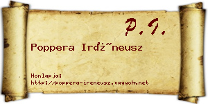 Poppera Iréneusz névjegykártya